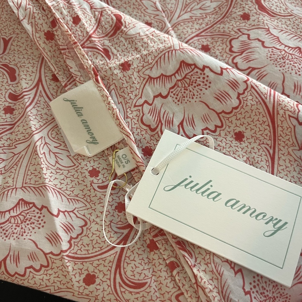 Julia Amory Pink and White Floral Pareo and Husband Shirt Set